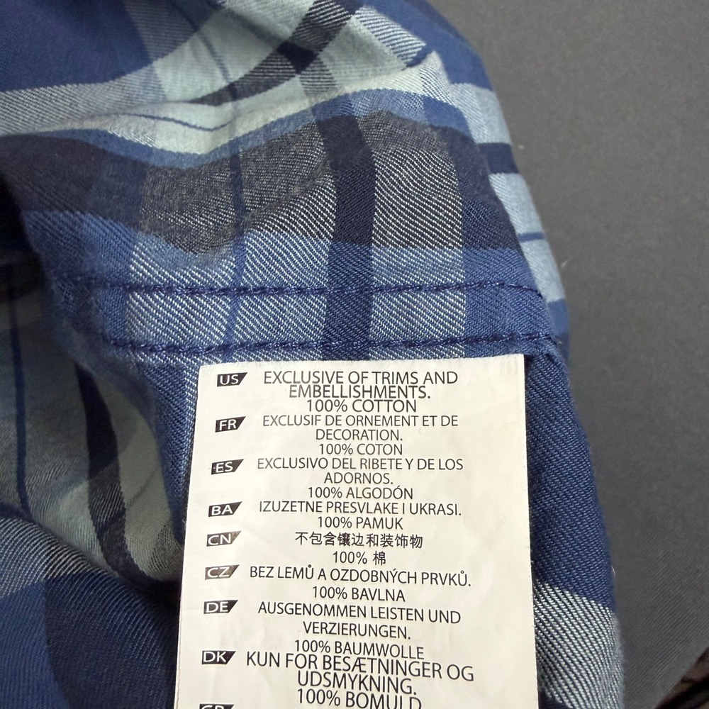 5.11 Tactical Shirt Mens Large Blue Plaid Long Sleeve Snap Front Utility Work - Picture 5 of 5